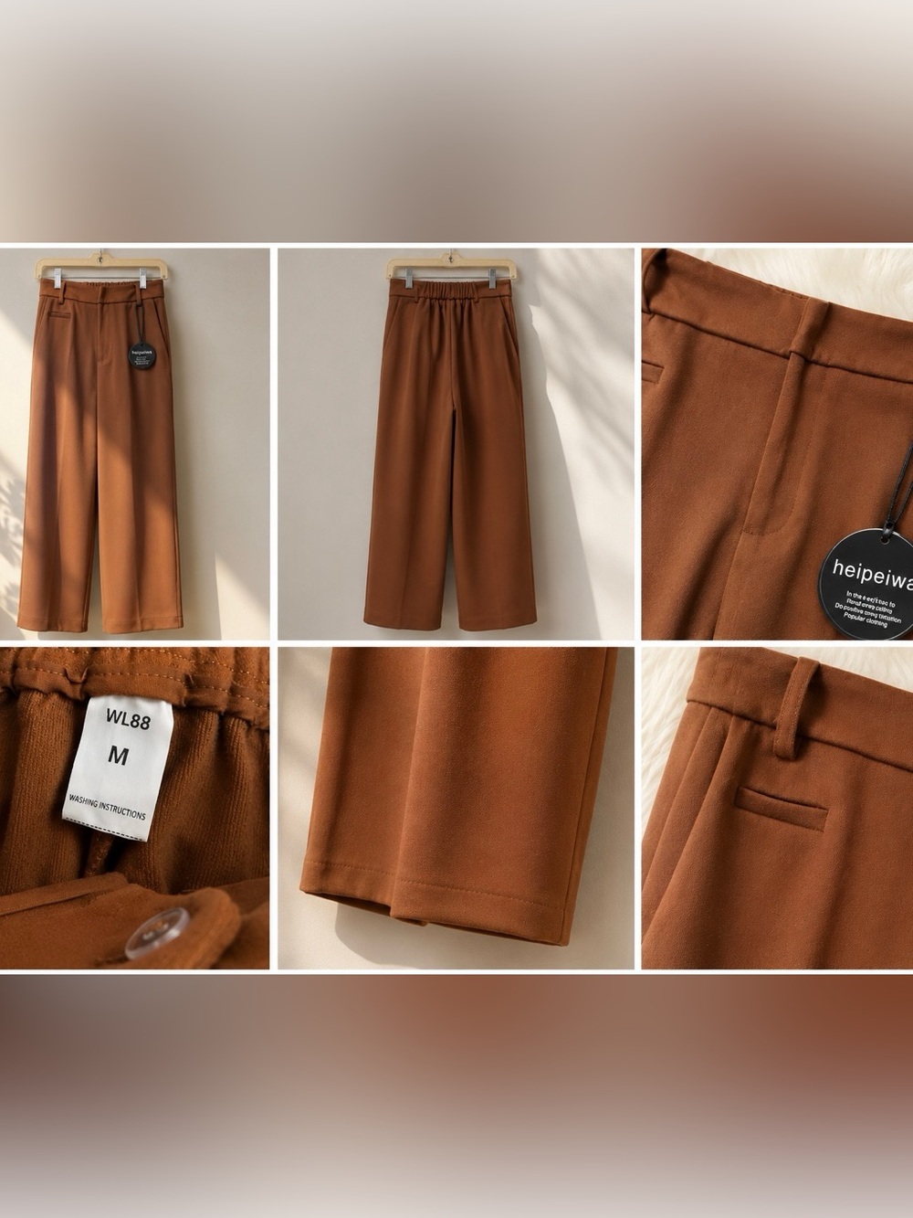 Heipeiwa Brown Wide Leg Dress Pants – Size Medium NWT
